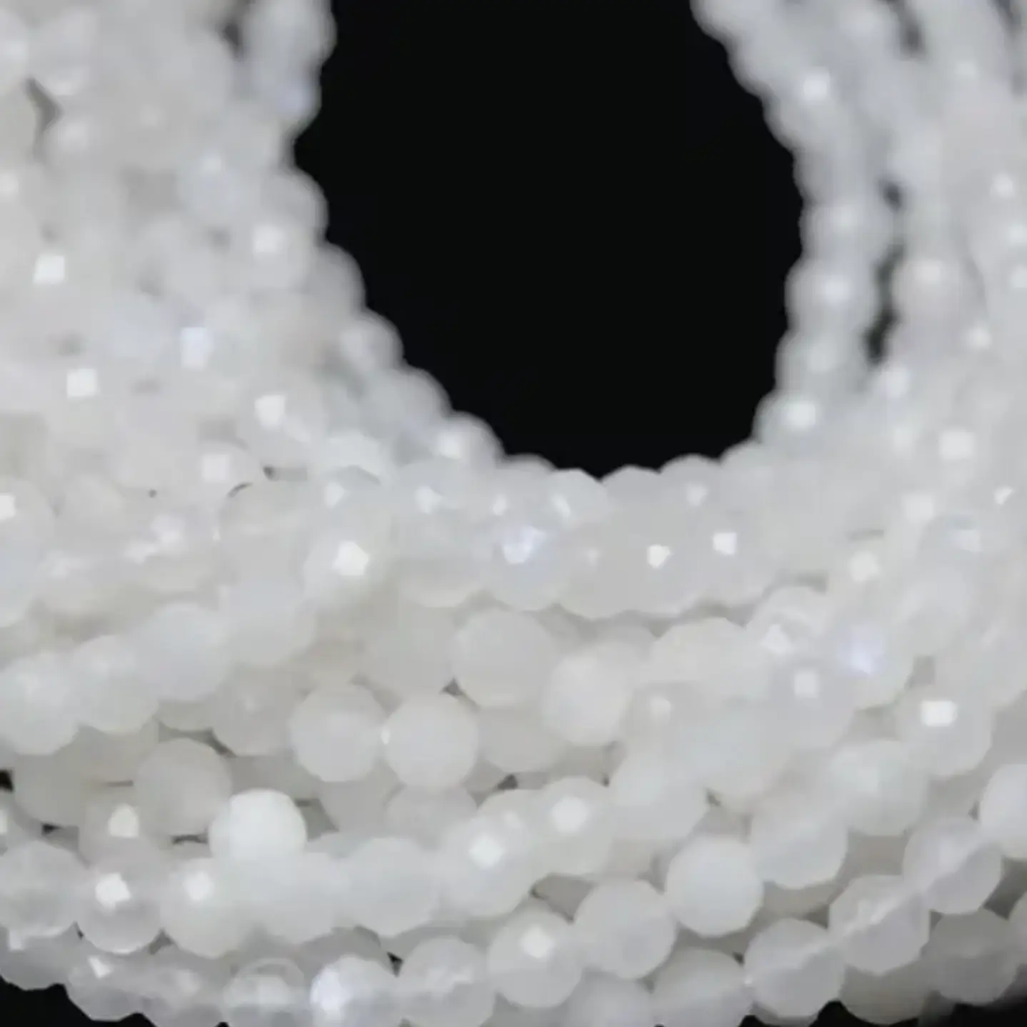 Tiras Cuentas Vidrio Ambar Redonda 6mm Color Blanco 6 Tiras 10