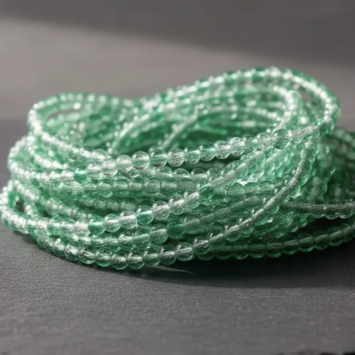 Tiras Cuentas De Vidrio Redonda  2tonos 4mm Verde C/ Bl 6 Ti 2