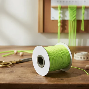 Cordón Tripolino Macramé 1,5mm Rollo 100 Mts Verde Fluor