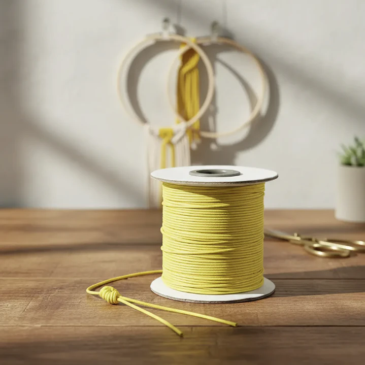 Cordón Tripolino Macramé 1,5mm Rollo 100 Mts Color Amarillo 6