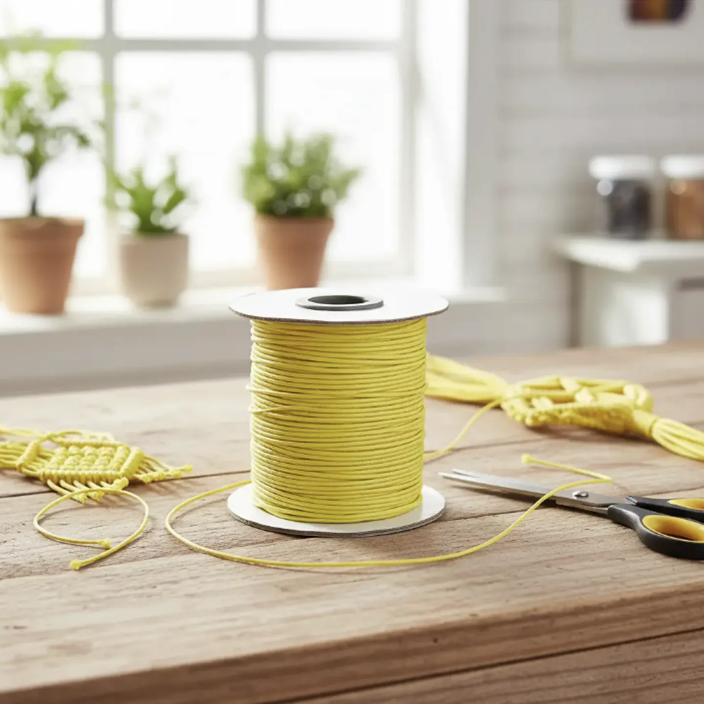 Cordón Tripolino Macramé 1,5mm Rollo 100 Mts Color Amarillo 2