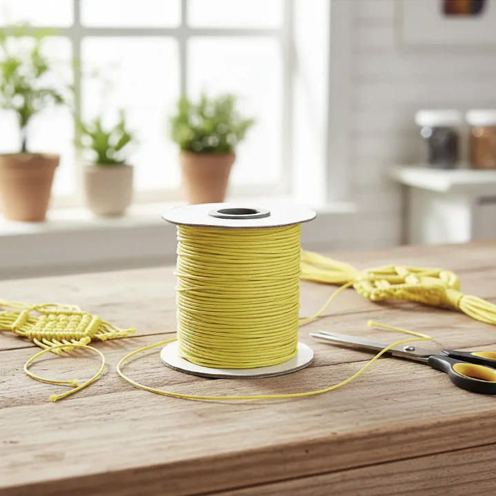 Cordón Tripolino Macramé 1,5mm Rollo 100 Mts Color Amarillo 2