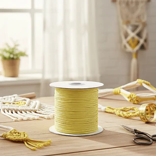 Cordón Tripolino Macramé 1,5mm Rollo 100 Mts Color Amarillo