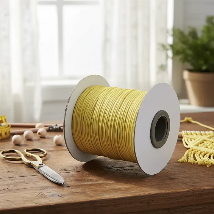 Cordón Tripolino Macramé 1,5mm Rollo 100 Mts Color Amarillo 3