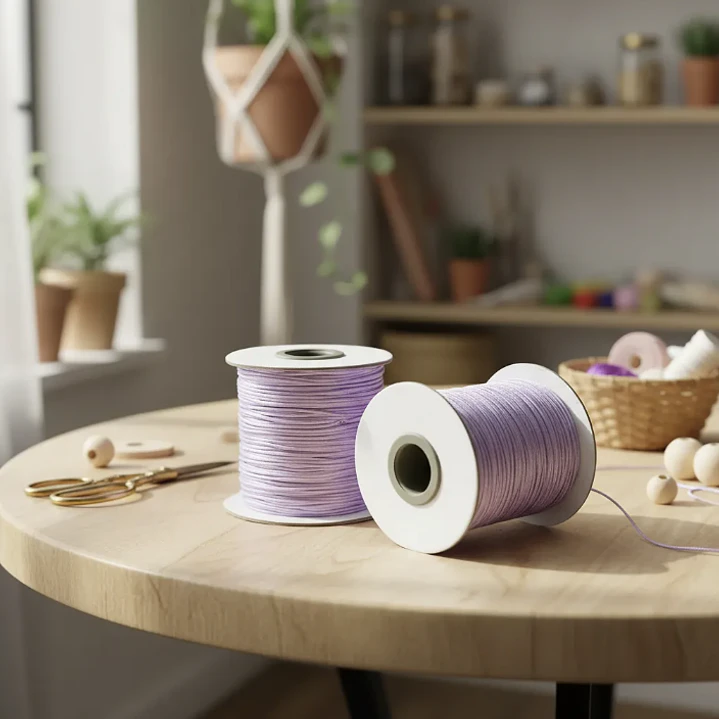 Cordón Tripolino Macramé 1,5mm Rollo 100 Mts Color Lila 7