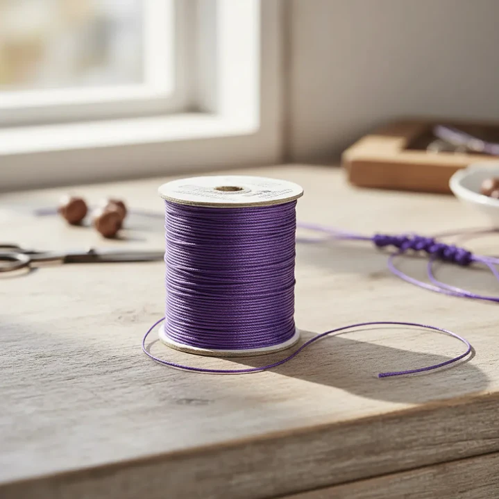 Cordón Tripolino Macramé 1,5mm Rollo 100 Mts Color Morado 3