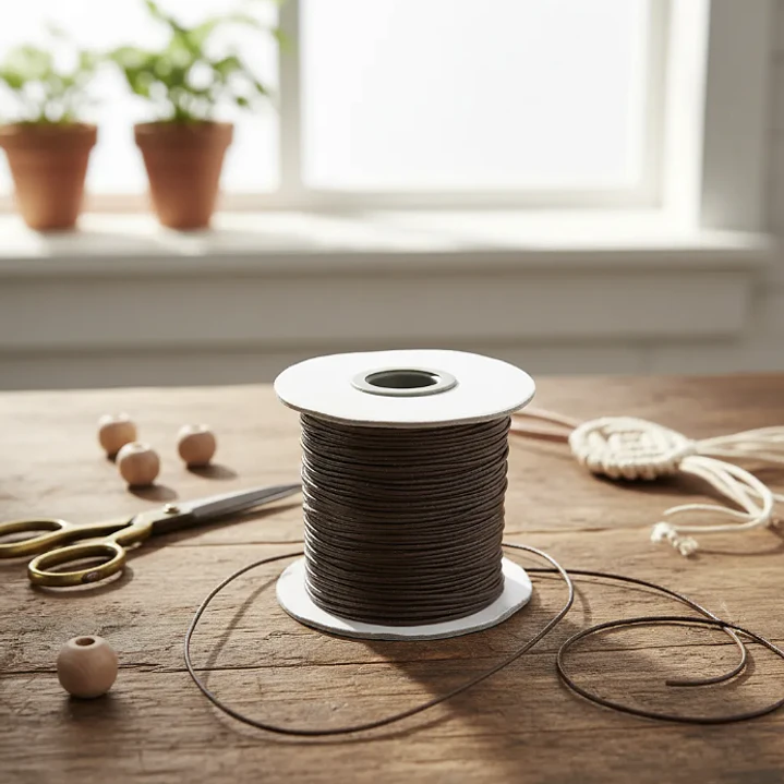 Cordón Tripolino Macramé 1,5mm Rollo 100 Mts Color Café 4