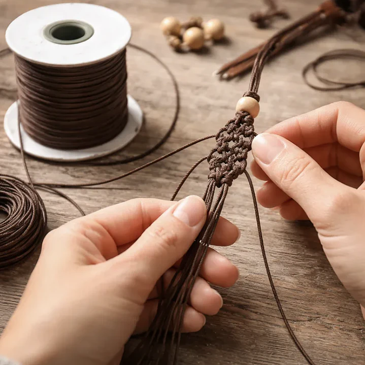 Cordón Tripolino Macramé 1,5mm Rollo 100 Mts Color Café 3