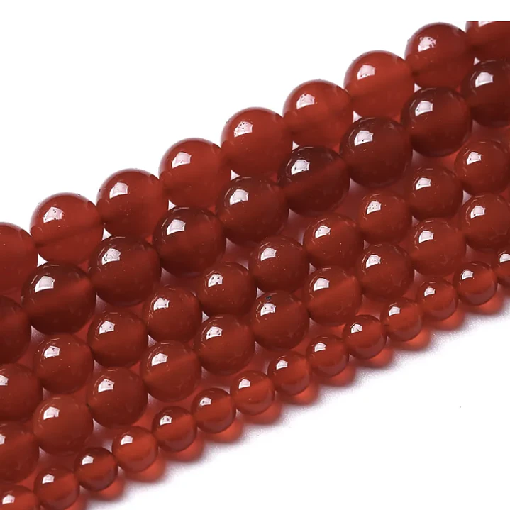 Tiras Cuentas De Vidrio Redonda 8mm Color Rojo 3 Tiras 3