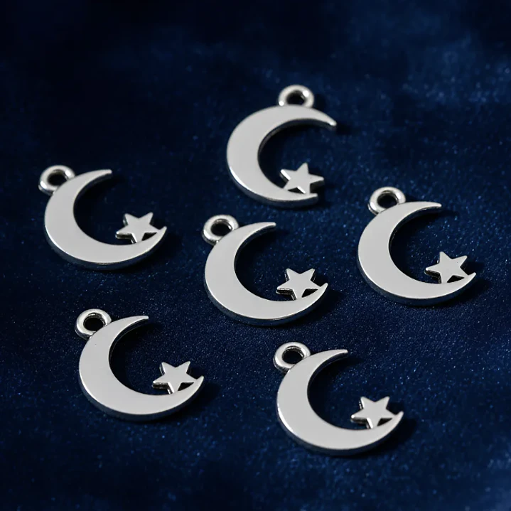 Dijes Chiche Bisutería Pack 50und Modelo Luna Estrella Ch91b 5