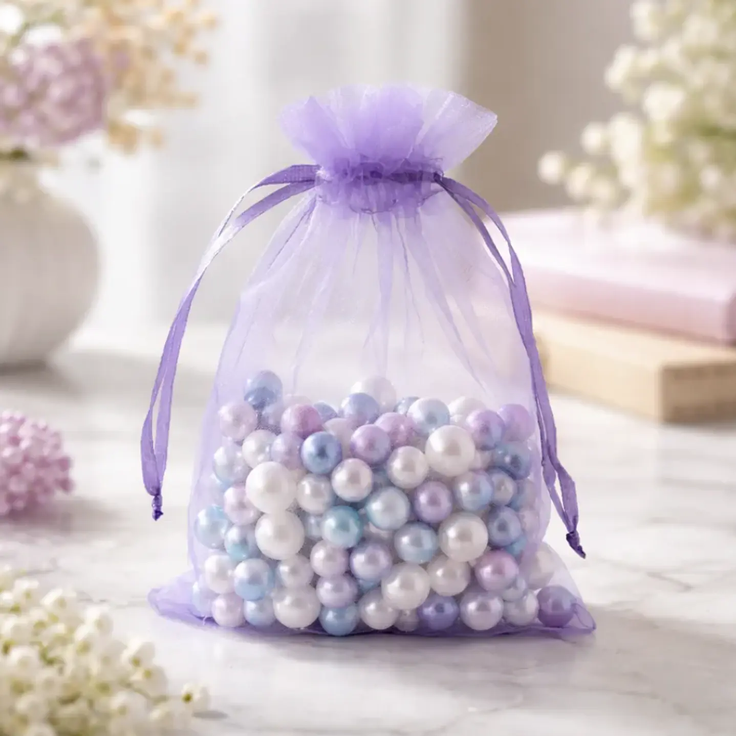 Bolsa Organza Medida 15x20 Cms  Color Morado 50 Unidades 4