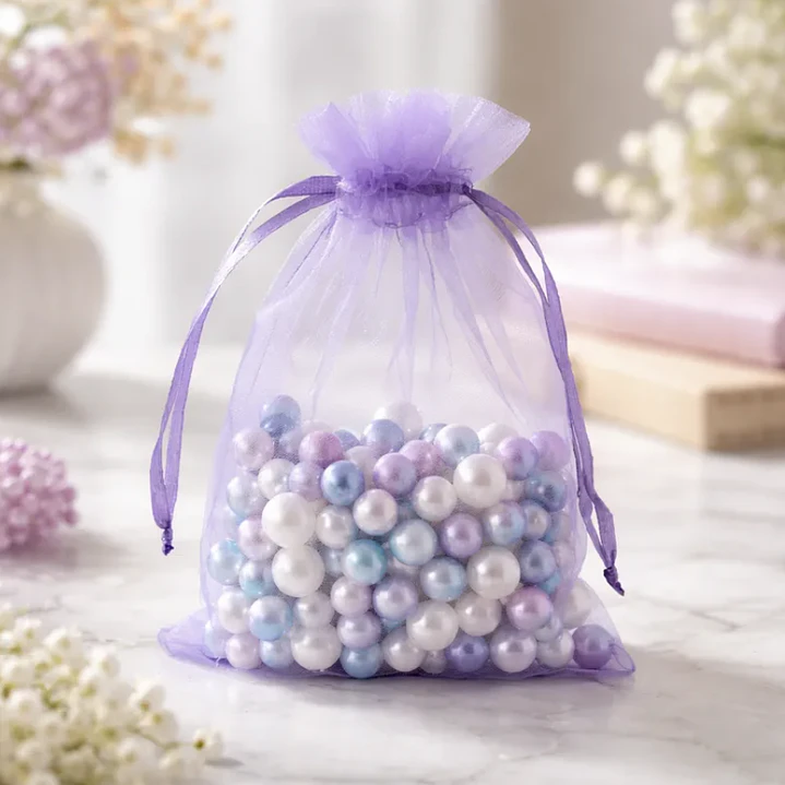 Bolsa Organza Medida 15x20 Cms  Color Morado 50 Unidades 4