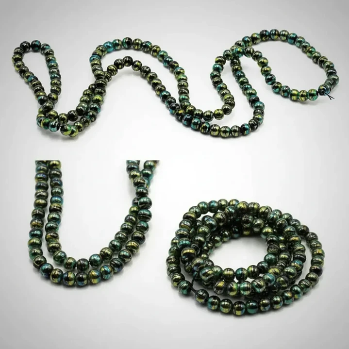 Tiras Cuentas De Vidrio Redonda 6mm Verde Multi Color 4und 8