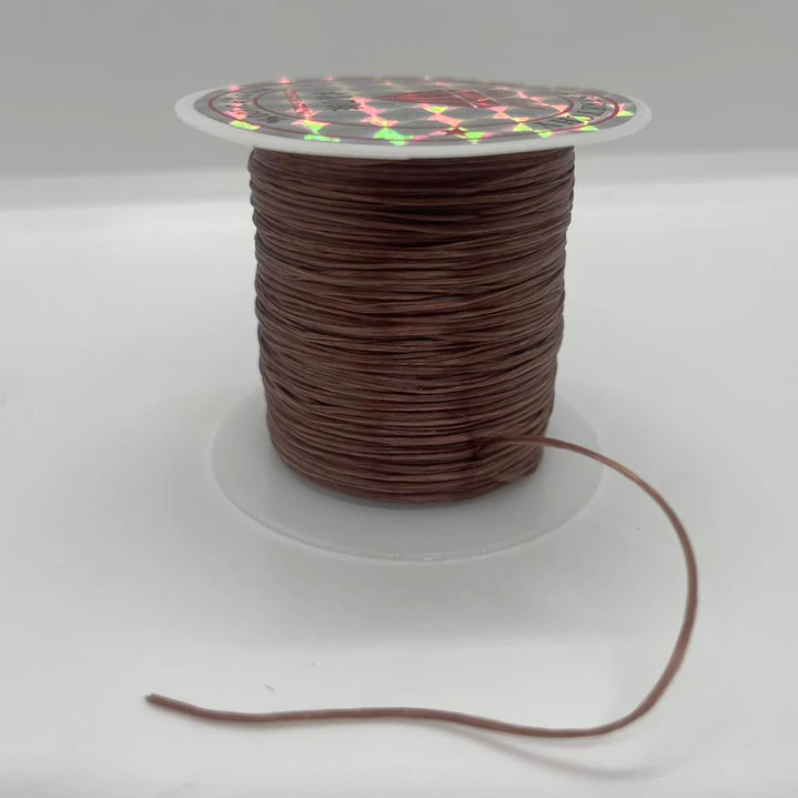 Hilo Elastico Para Pulsera 0.6 Mm Color Café Claro 20 Mtrs 14