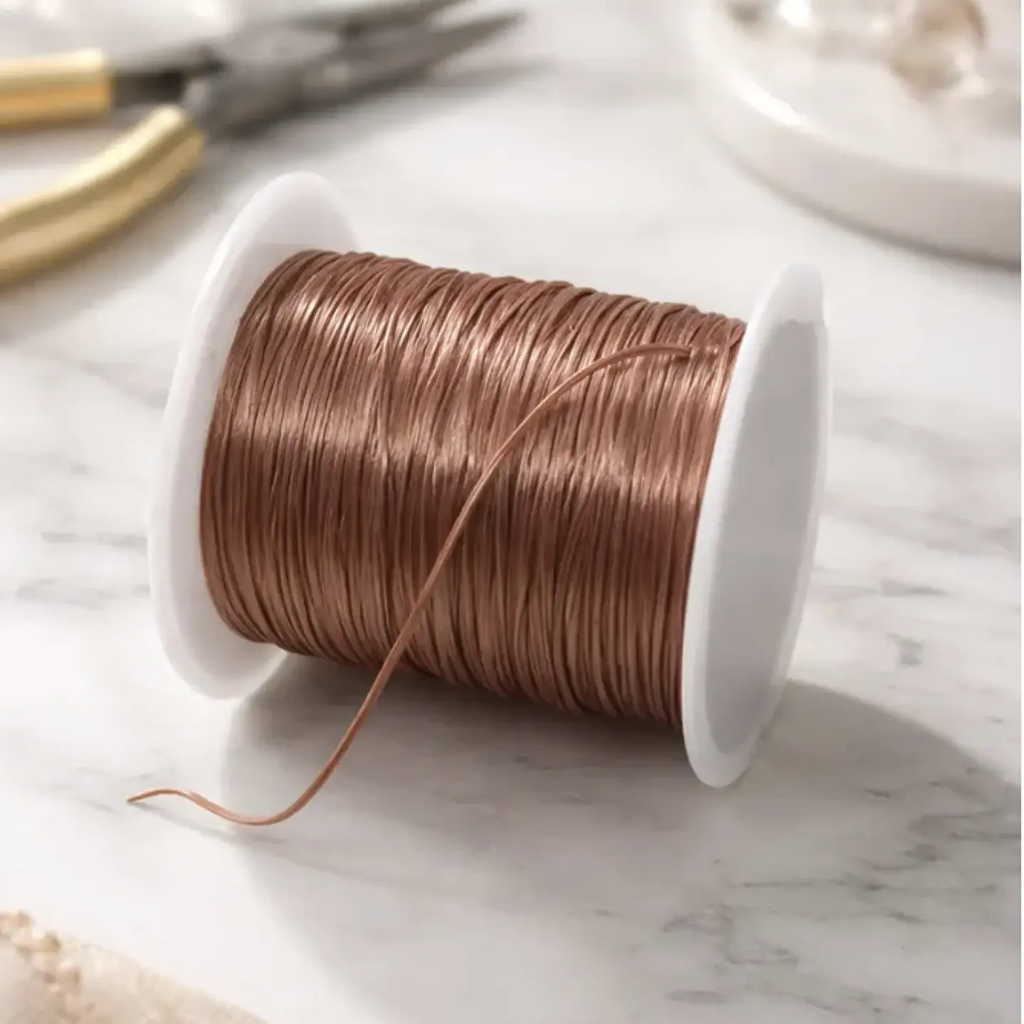 Hilo Elastico Para Pulsera 0.6 Mm Color Café Claro 20 Mtrs 1