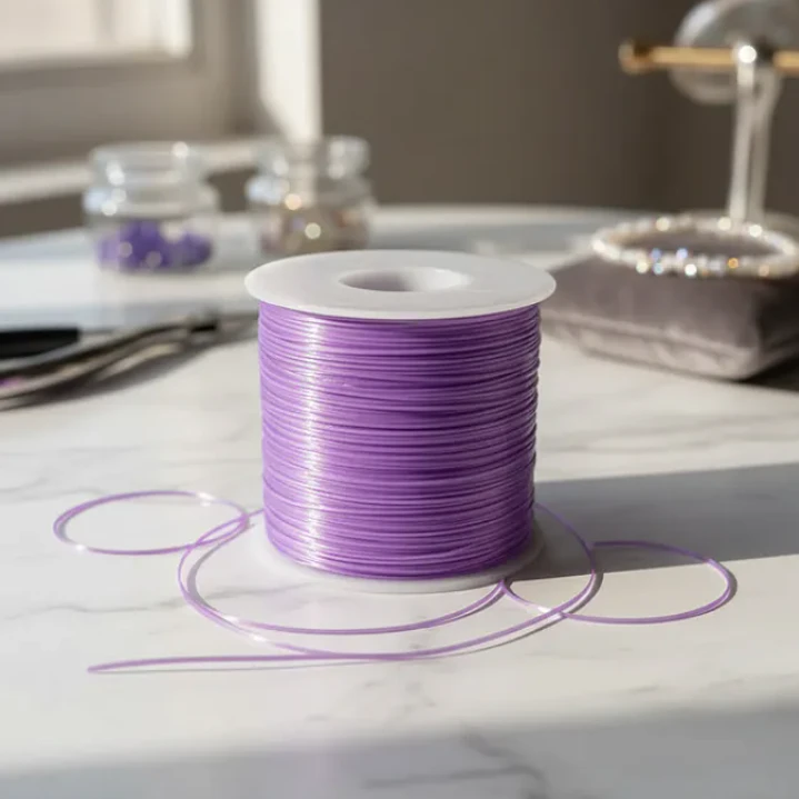 Hilo Elastico Para Pulsera 0.6 Mm Color Lila 20 Mtrs 5