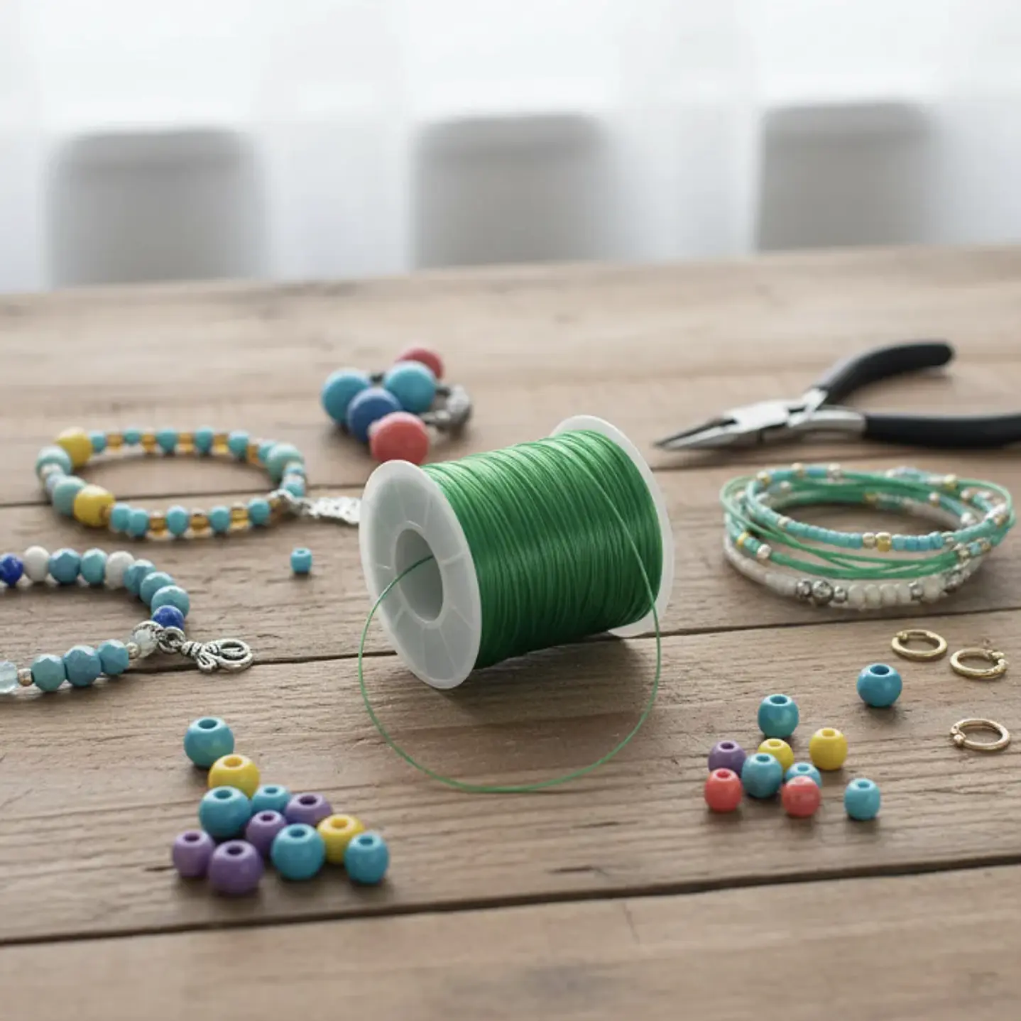 Hilo Elastico Para Pulsera 0.6 Mm Color Verde 20 Mtrs 3