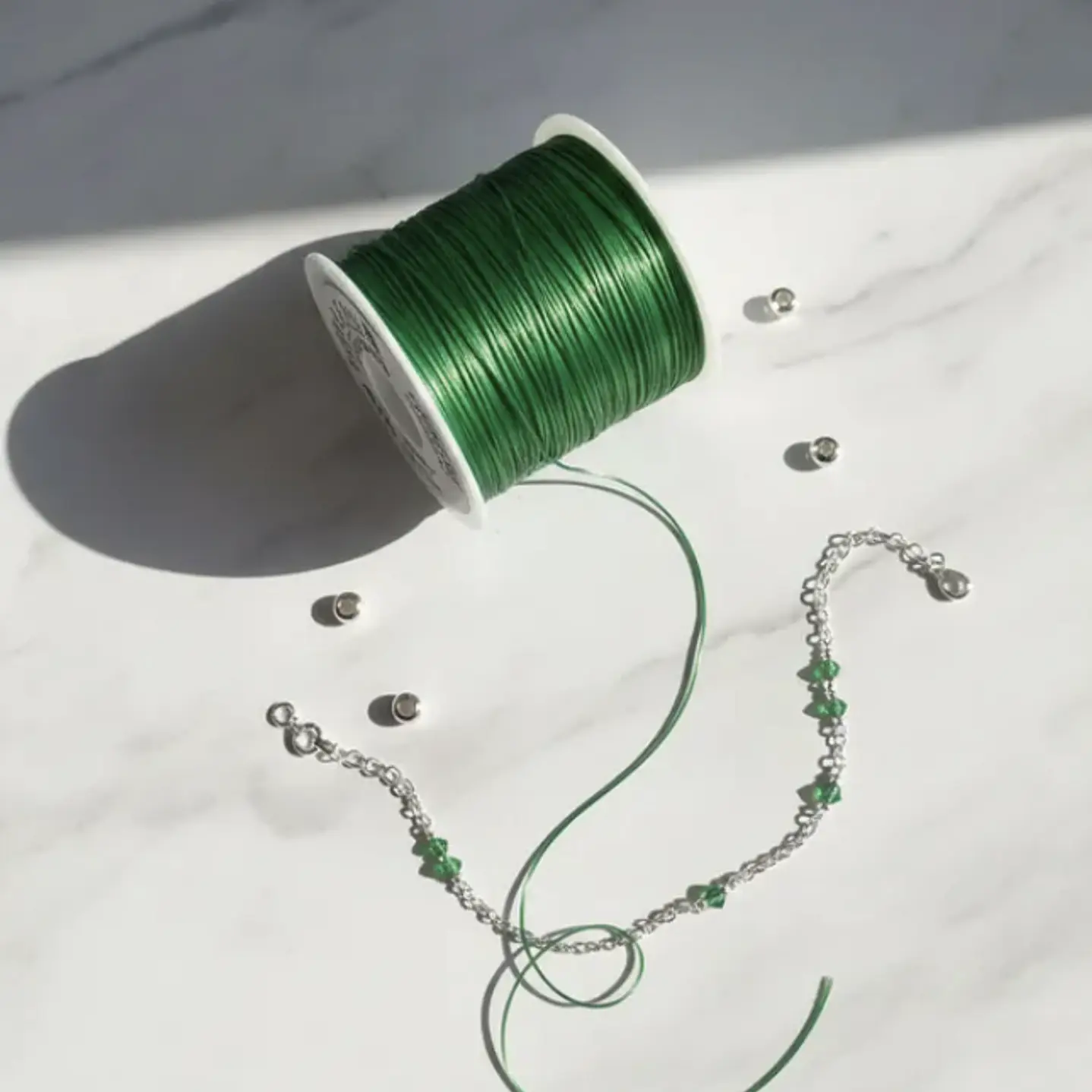 Hilo Elastico Para Pulsera 0.6 Mm Color Verde 20 Mtrs 6