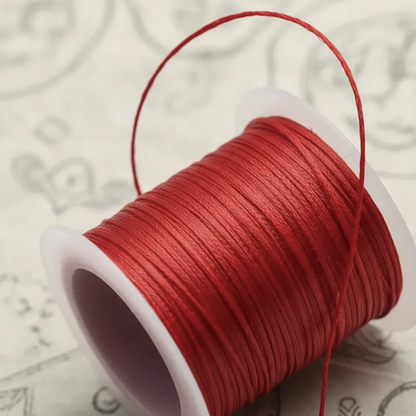 Hilo Encerado  Bisuteria  20 Mtrs  Grosor 1mm Color Rojo 1un 10