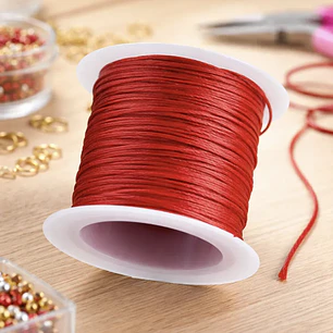 Hilo Encerado  Bisuteria  20 Mtrs  Grosor 1mm Color Rojo 1un