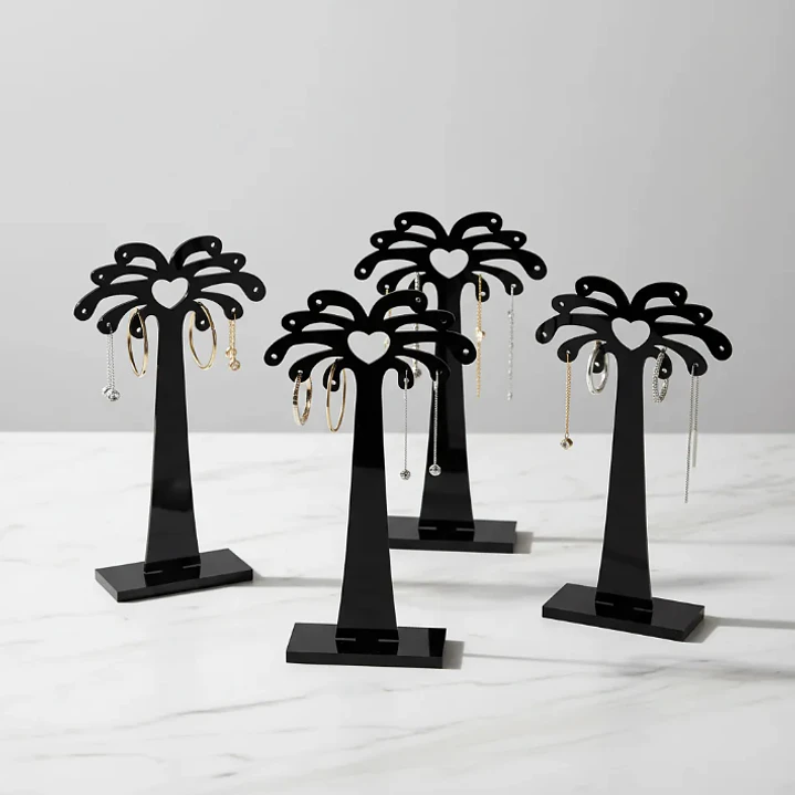 Set 3 Exhibidores Aros Colgantes Acrilico Modelo Palmeras 2