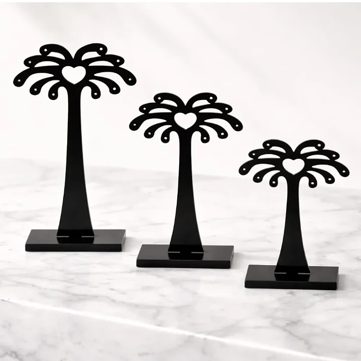 Set 3 Exhibidores Aros Colgantes Acrilico Modelo Palmeras 6