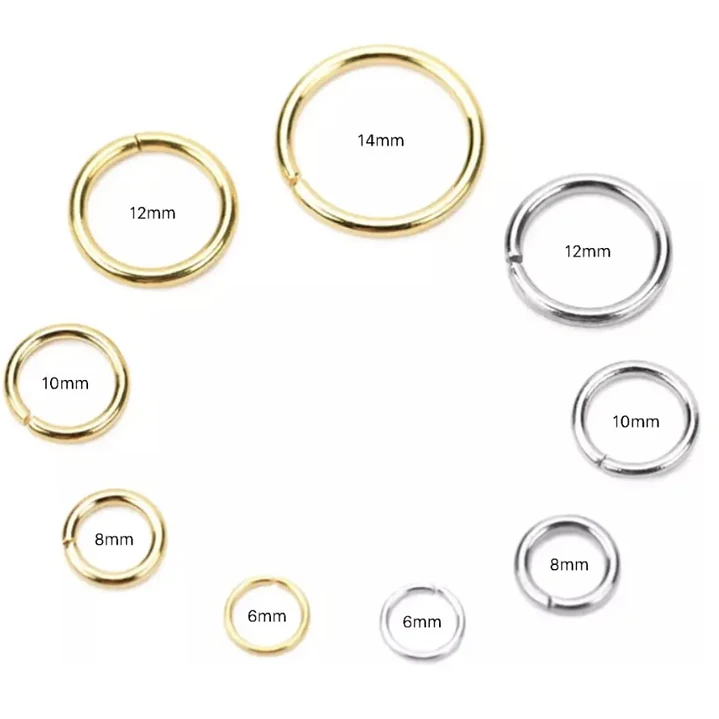 Argolla Union Bisutería Pack 50 Und Color Dorado B3e 14mm 5