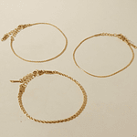 Set Pulseras Gold x3