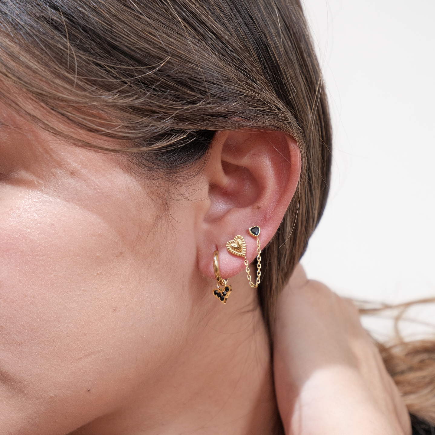 Set x 3 Aretes Amore Negros  2