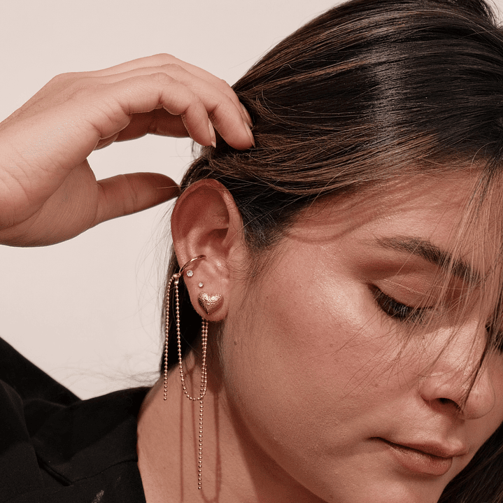 Aretes Trama con earcuff 4