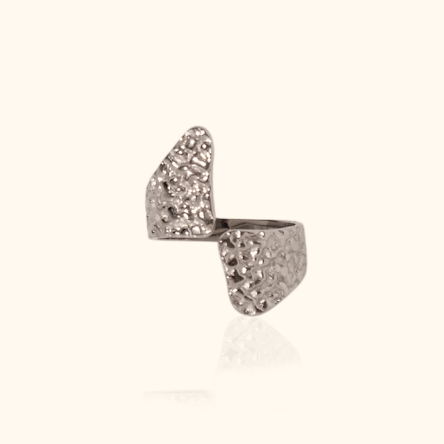 Anillo Martillado Doble Silver  1