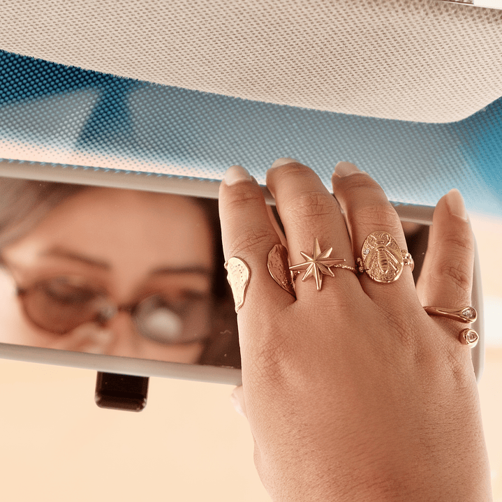 Anillo Abeja Circon Blanco 2