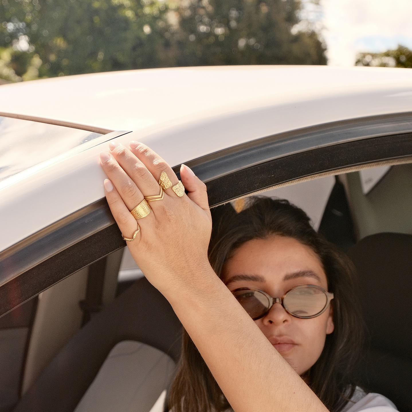 Anillo En punta Doble Dorado  2