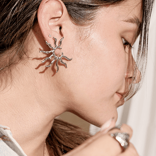 Aretes Solar Plateado - Astra