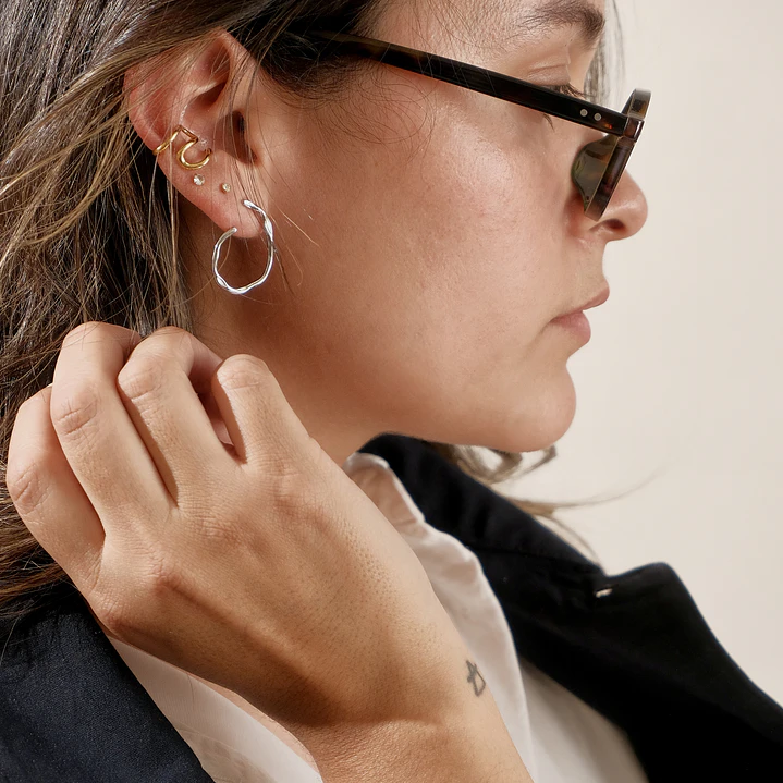 Aretes Enfoque Plateados - A Modo Propio 2