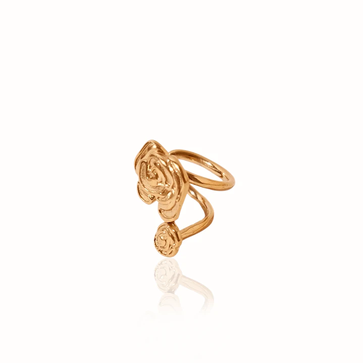 Earcuff de doble flor 