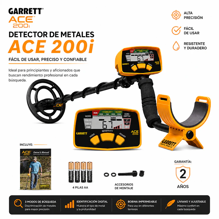 Detector de Metales Garrett Ace 200i 3