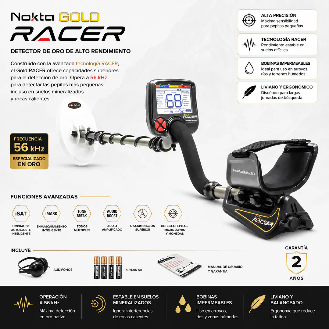 Detector de Metales Nokta Makro Gold Racer Standard Package 3