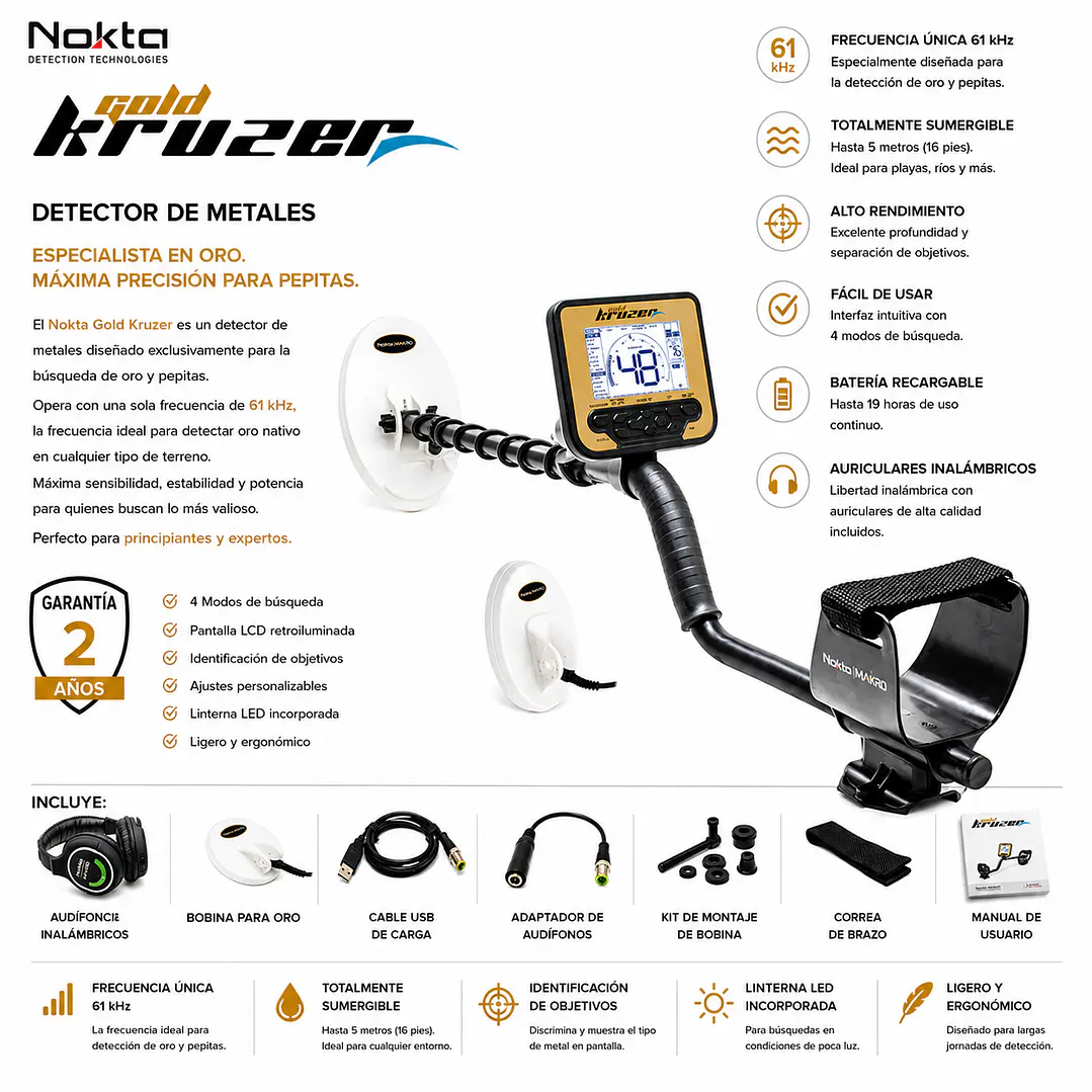 Detector de Metales Nokta Makro Gold Kruzer 2