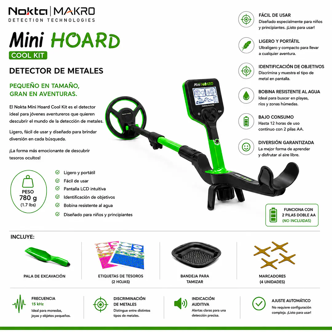 Detector de Metales Nokta Makro Mini Hoard Cool Kit 2