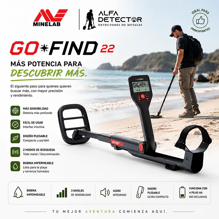Detector de Metales Minelab Go Find 22 3