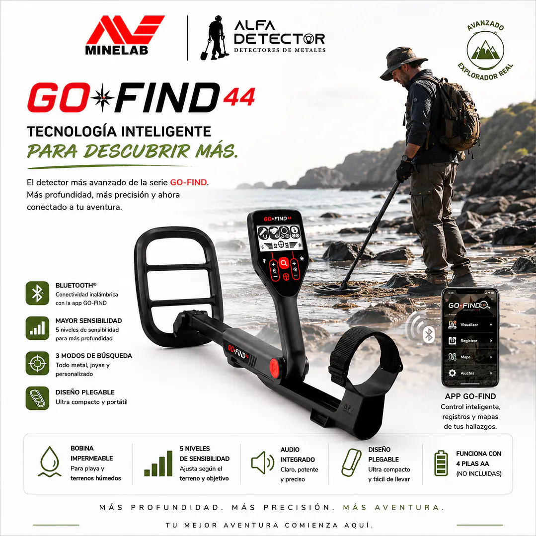 Detector de Metales Minelab Go Find 44 3