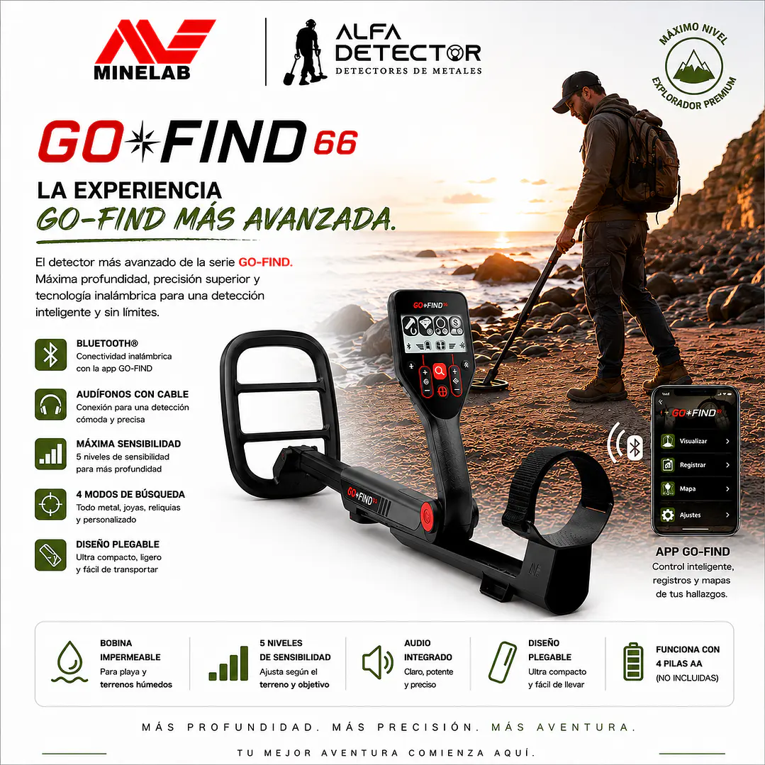 Detector de Metales Minelab Go Find 66 3