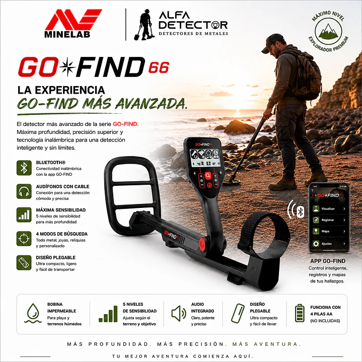Detector de Metales Minelab Go Find 66 3