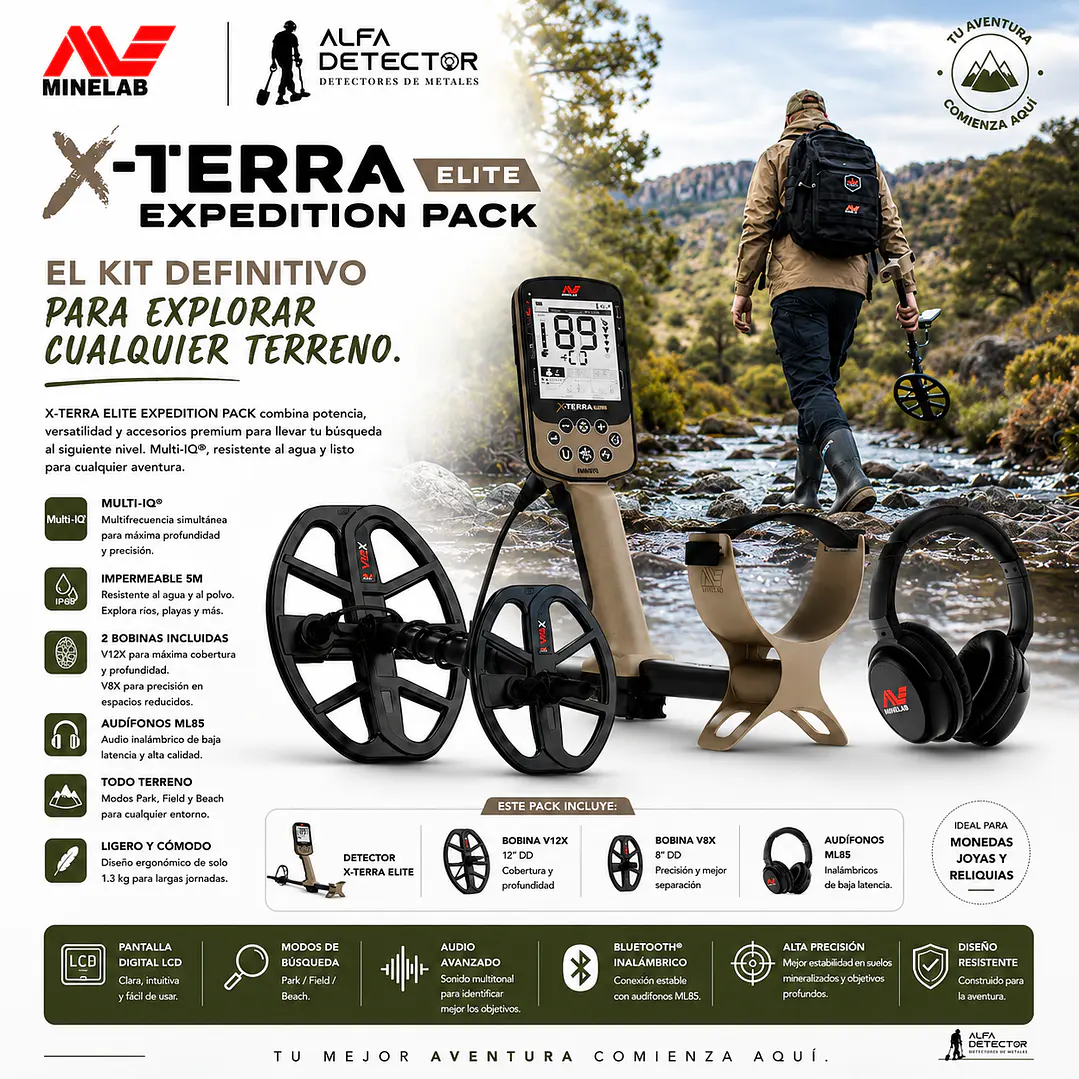 Detector de Metales Minelab X-Terra Elite Expedition Pack 2