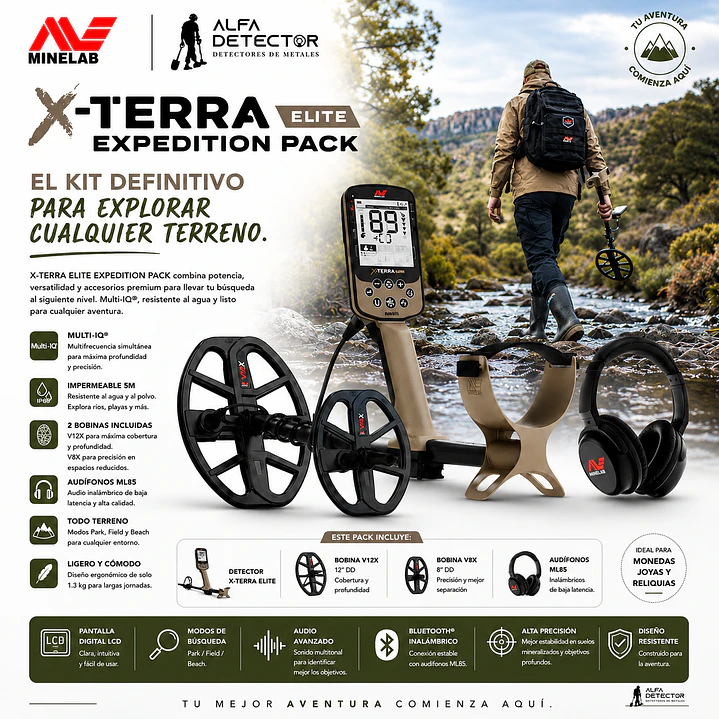 Detector de Metales Minelab X-Terra Elite Expedition Pack 2