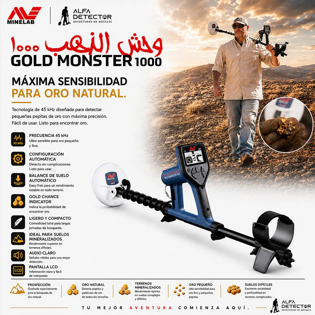 Detector de Metales Minelab Gold Monster 1000 2