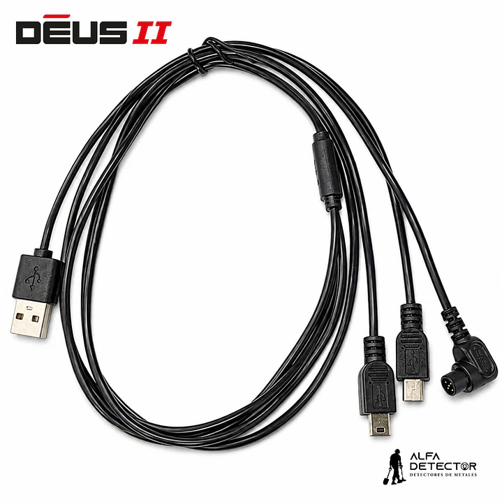 XP Cable de Carga USB 3 en 1 para XP DEUS II | Control Remoto, Bobina y Auriculares 2