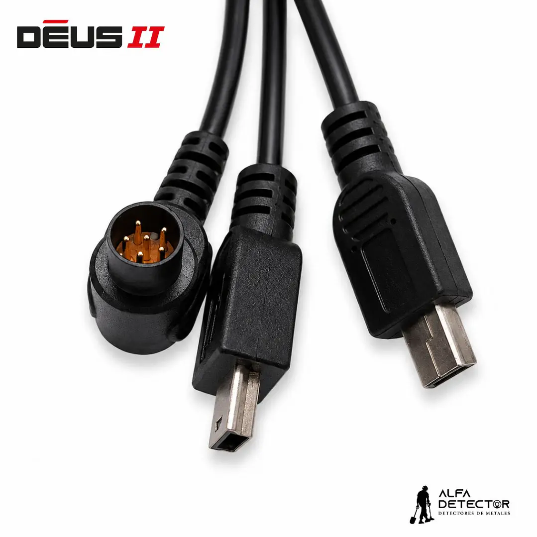 XP Cable de Carga USB 3 en 1 para XP DEUS II | Control Remoto, Bobina y Auriculares 3