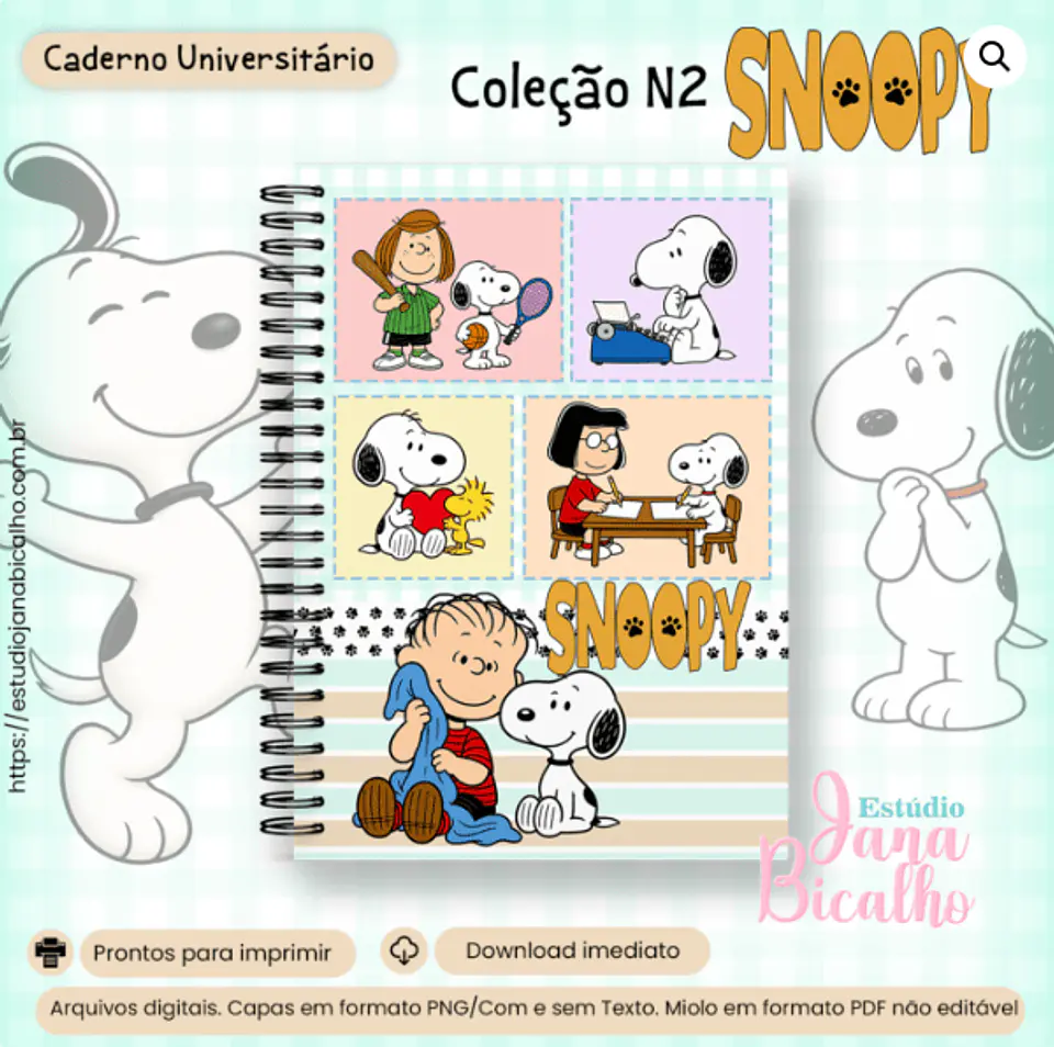 Caderno Universitário Coleção N2 Snoopy 1